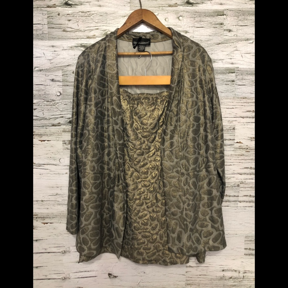 Frank Lyman golden  2 set skirt and open blazer